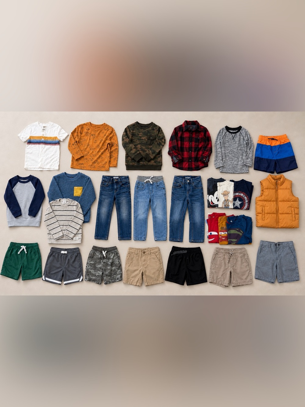 Boys 3T Huge Clothing Lot Disney Marvel Cat & Jack Jeans Shorts 25+ Pieces